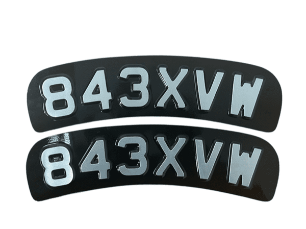 Classic Metal Pressed 6 Digit Curved Mudguard Plate