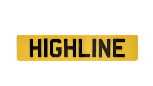 4D HIGHLINE UK Acrylic Number Plate – 520mm x 111mm