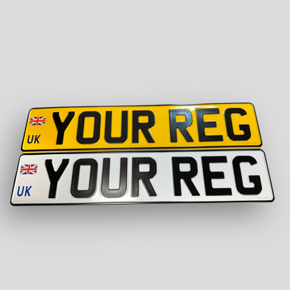 Metal Pressed Number Plate - 520mm x 111mm UK Badge