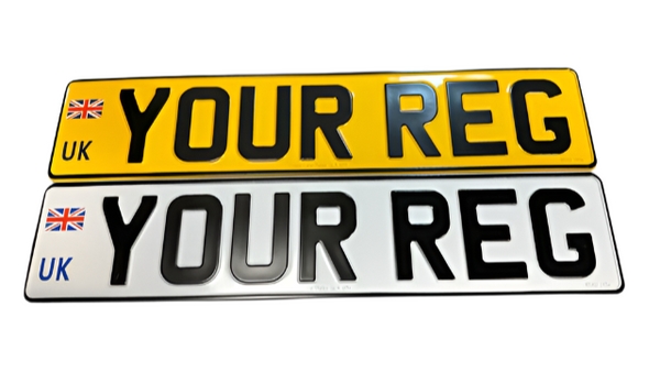 Metal Pressed Number Plate - 520mm x 111mm UK Badge