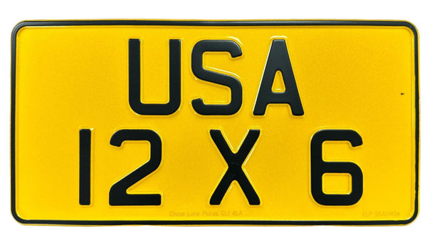 American Metal Pressed Number Plate – 12 x 6 Inches