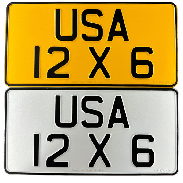 American Metal Pressed Number Plate – 12 x 6 Inches