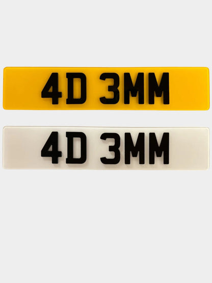 4D Number Plate - 520x111mm