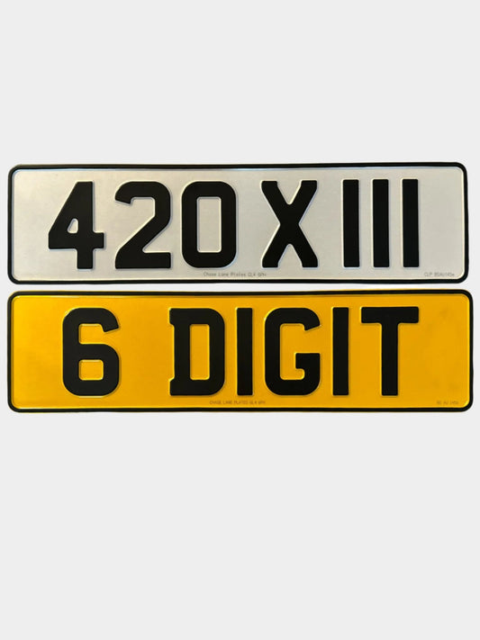 6-Digit Metal Pressed Number Plate – 420mm x 111mm