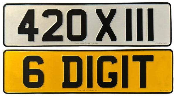 6-Digit Metal Pressed Number Plate – 420mm x 111mm