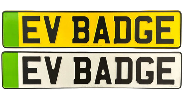 Metal Pressed Number Plate - 520mm x 111mm EV Badge