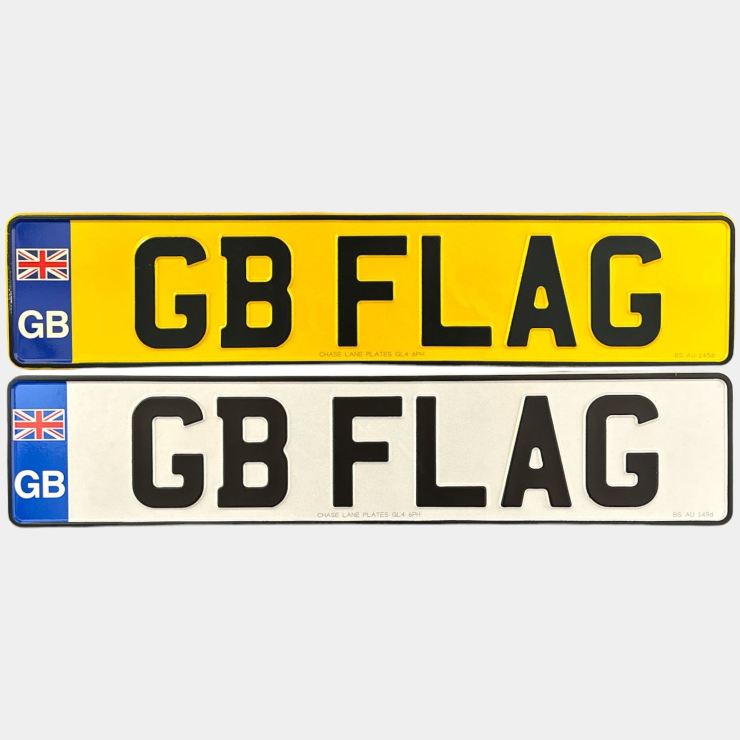 Metal Pressed Number Plate - 520mm x 111mm GB Badge