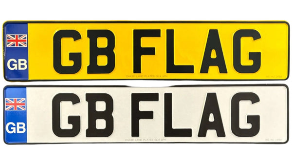 Metal Pressed Number Plate - 520mm x 111mm GB Badge