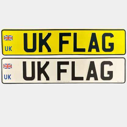 Metal Pressed Number Plate - 520mm x 111mm UK Badge